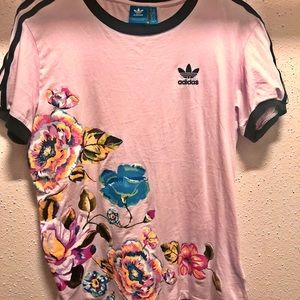 Floral adidas shirt